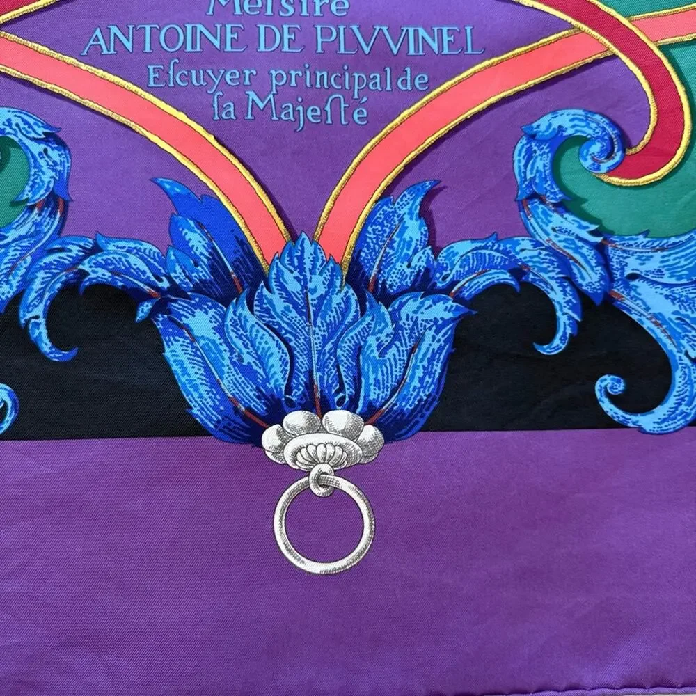 Hermes Paris L'Instruction du Roy Bayadere shawl silk Authentic - Picture 3 of 7